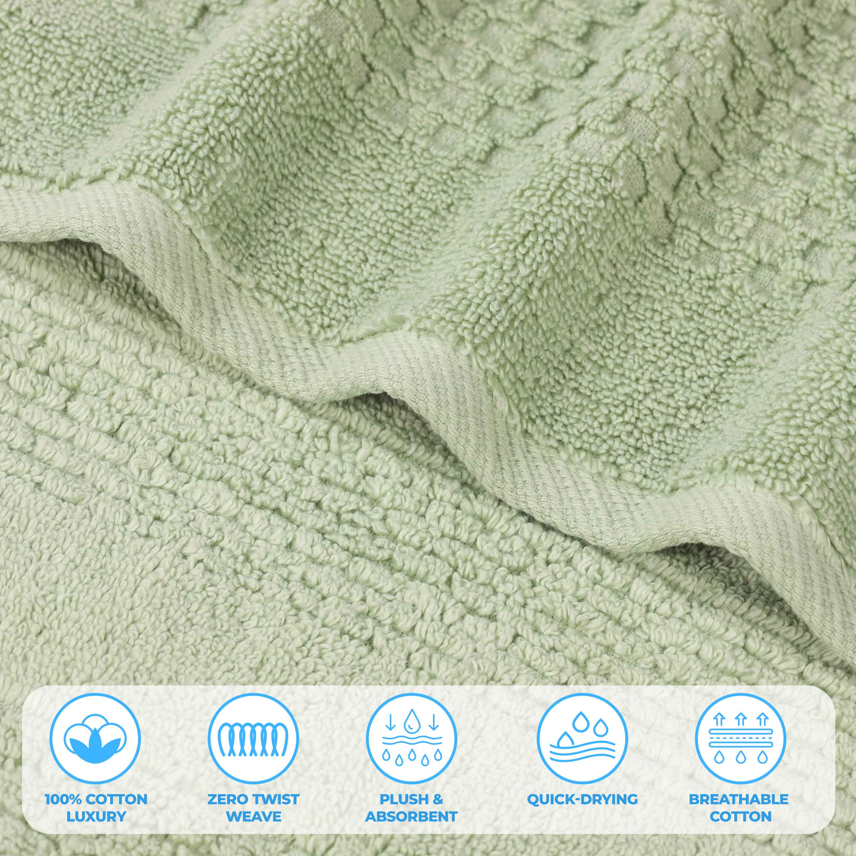 Playa Zero Twist Cotton Solid Waffle Textured Bath Sheets - Ultra Soft & Absorbent Set of 2 | Luxury Spa & Bathroom Essentials for Hotels & Home Use