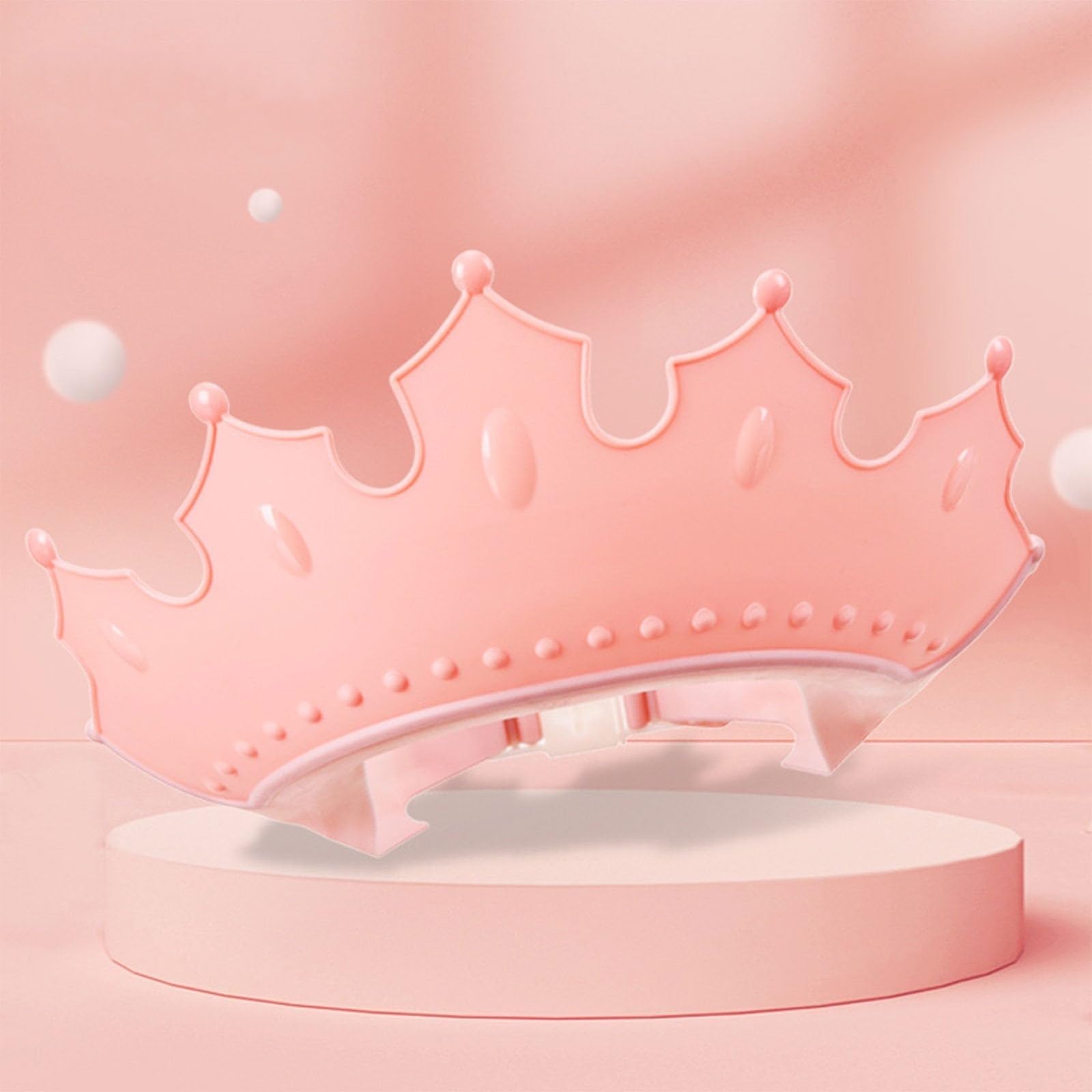 **Adjustable Baby Shower Cap with Crown - Waterproof Swim Cap for Kids & Babies - Eye, Ear & Head Protection for Bathing, Swimming & Hair Washing**