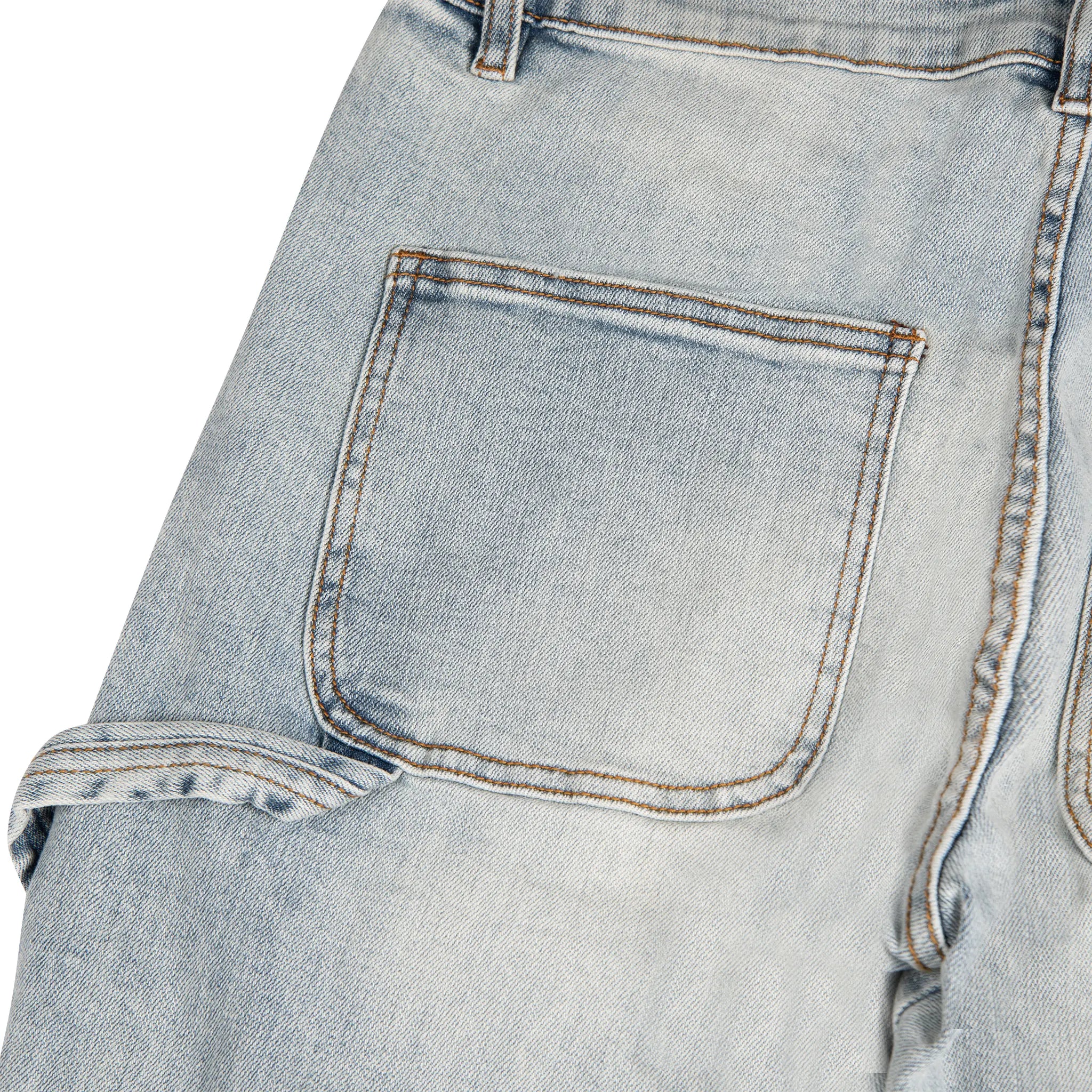 SIARR Men's Carpenter Jeans - Durable Work Pants with Utility Pockets, Classic Blue Denim for Construction & DIY Projects