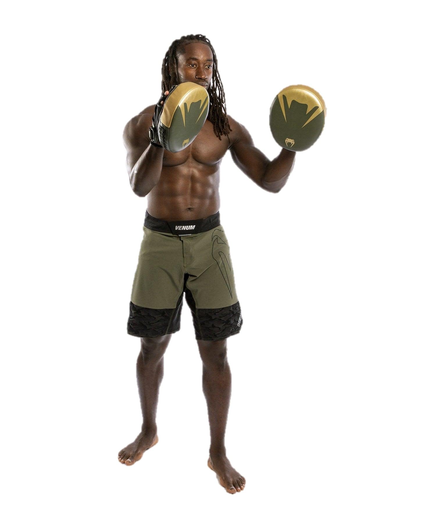 Venum Pro Boxing Big Punch Mitts (Pair) - Khaki/Gold, Large - Premium MMA Training Pads for Boxing, Kickboxing & Muay Thai - Ideal for Coaches & Fighters
