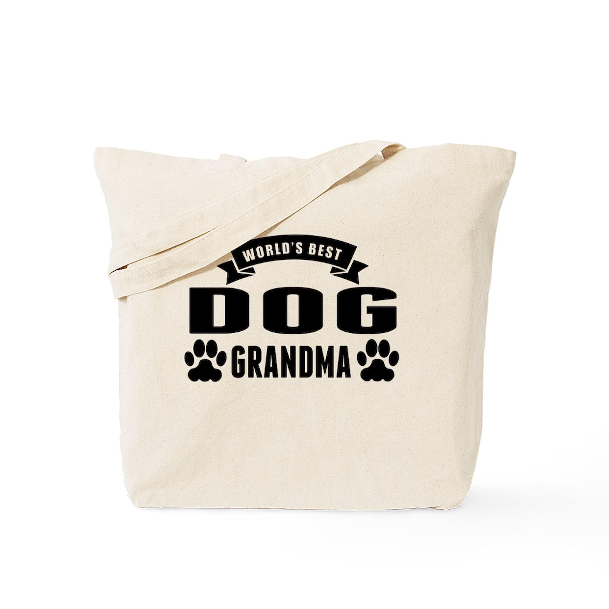 World's Best Dog Grandma Tote Bag - Natural Canvas Reusable Shopping Tote for Women - Perfect for Groceries, Beach Trips & Dog Park Outings