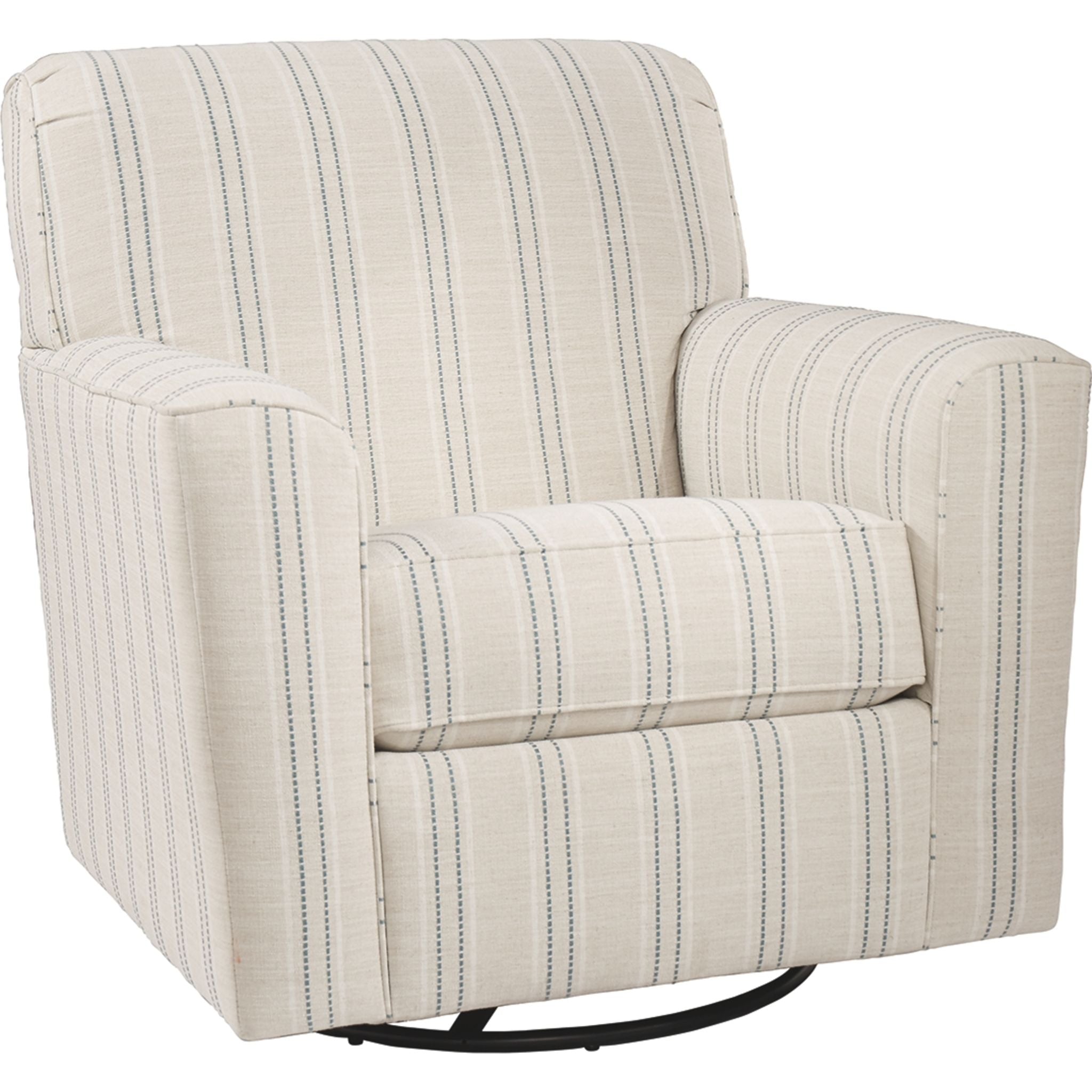 Alandari Modern Swivel Accent Chair - 360 Degree Rotating Lounge Chair with Padded Seat for Living Room, Bedroom, Office & Reading Nook - Soft Upholstered Fabric Armchair with Sturdy Metal Base