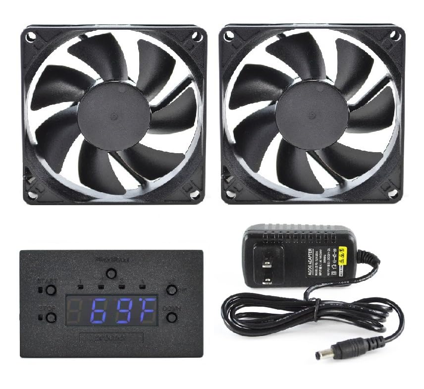 PROCOOL AVP-280T Silent AV Cabinet Cooling Fan System with Temperature Control & Auto Speed - Home Theater & Entertainment Cooling Solution for Racks, Consoles & DIY Installations