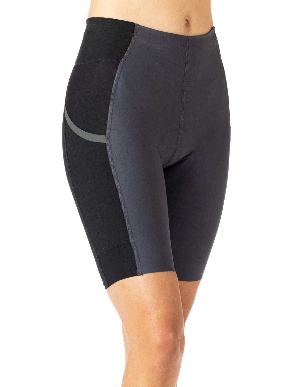 Women's High Waist Terry Bike Shorts with Padded Chamois - Breathable Compression Cycling Shorts for Long Distance Rides | Perfect for Road Biking, Spinning & Outdoor Sports