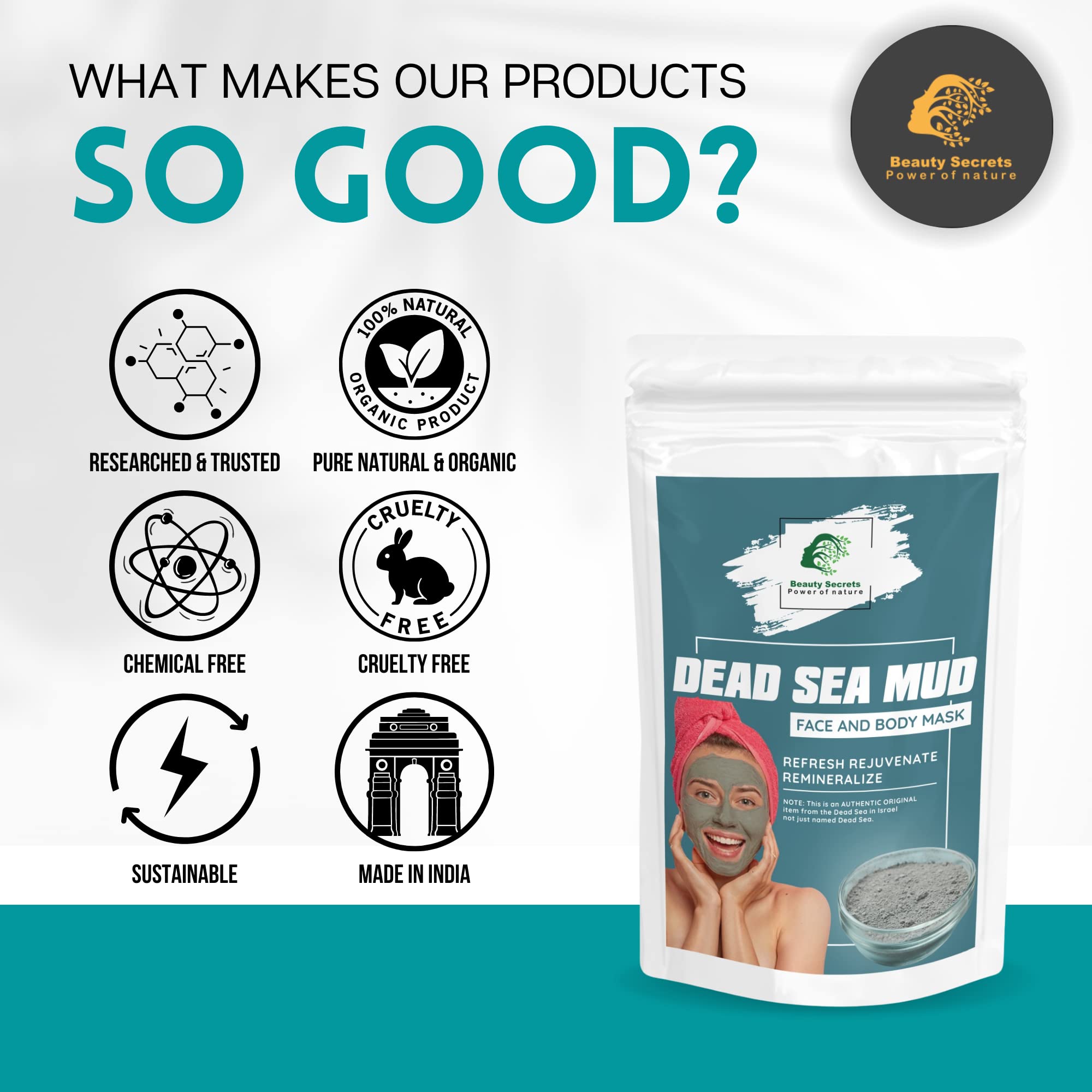 Dead Sea Mud Mask for Face & Body - Natural Pore Minimizer, Acne & Blackhead Treatment for Oily Skin - Deep Cleansing & Detoxifying Facial Mask for Spa Day & Self-Care Routine