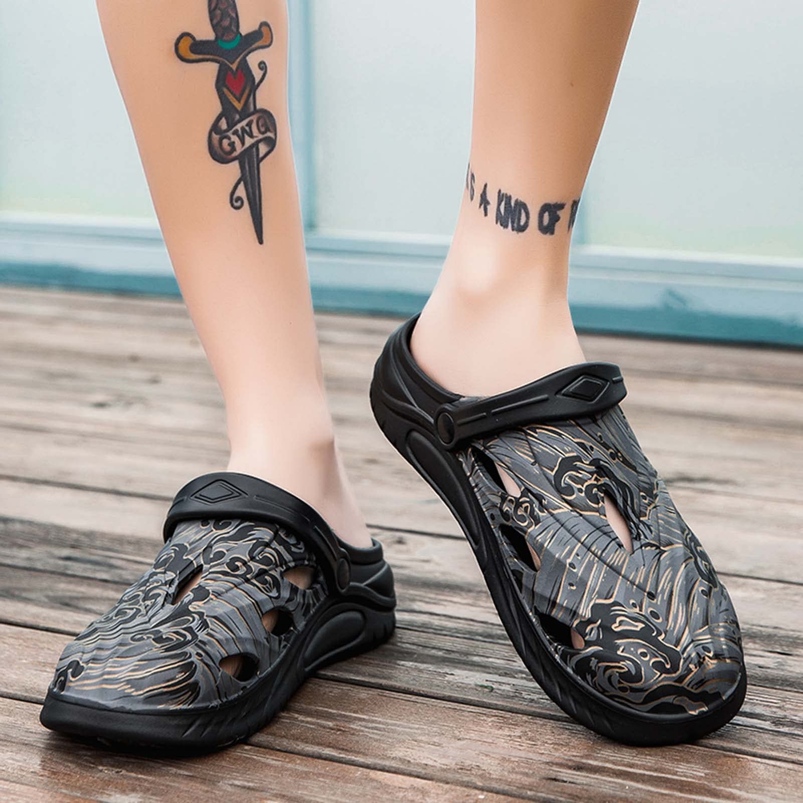 Men's Camouflage Garden Clogs - Waterproof Slip-Resistant Rubber Sandals for Outdoor, Gardening, Beach & Sports | Lightweight Comfortable Slip-On Shoes
