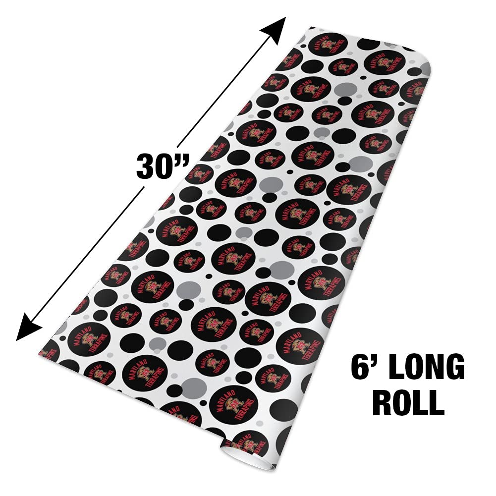 Maryland Terrapins Gift Wrap Roll - Premium Wrapping Paper for Birthday, Christmas & Holiday Presents - Perfect for UMD Fans & Alumni Gifts (18