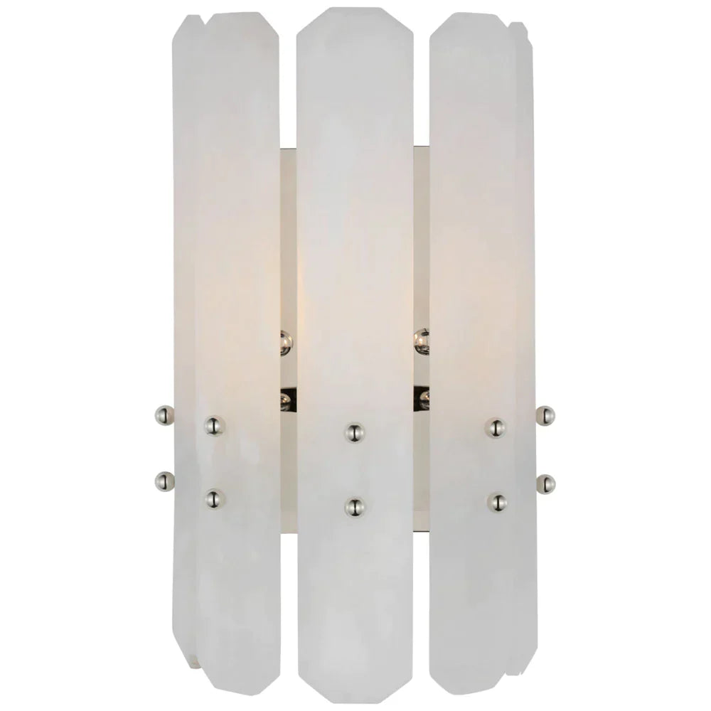 Aerin Bonnington Wall Sconce with Alabaster Shade - Elegant Crystal Wall Light Fixture for Bedroom, Living Room & Hallway Lighting Decor
