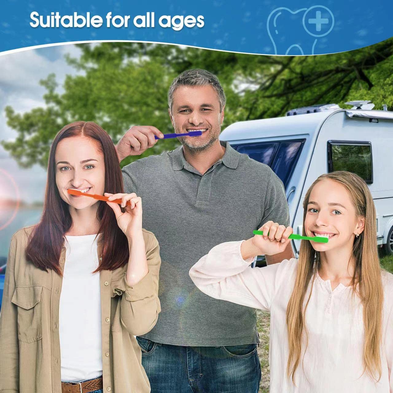 Disposable Pre-Pasted Toothbrushes with Toothpaste Built-in - 72 Pack Individually Wrapped Soft Bristle Travel Toothbrushes for Adults (4 Colors, Mint Flavor) - Perfect for Travel, Hotels, Camping, Airbnb & Emergency Kits