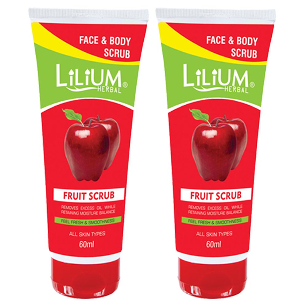 Lilium Face & Body Fruit Scrub - Exfoliating & Moisturizing - 60ml (Pack of 2) - Natural Skincare for Smooth & Glowing Skin - Perfect for Daily Use & Spa Days