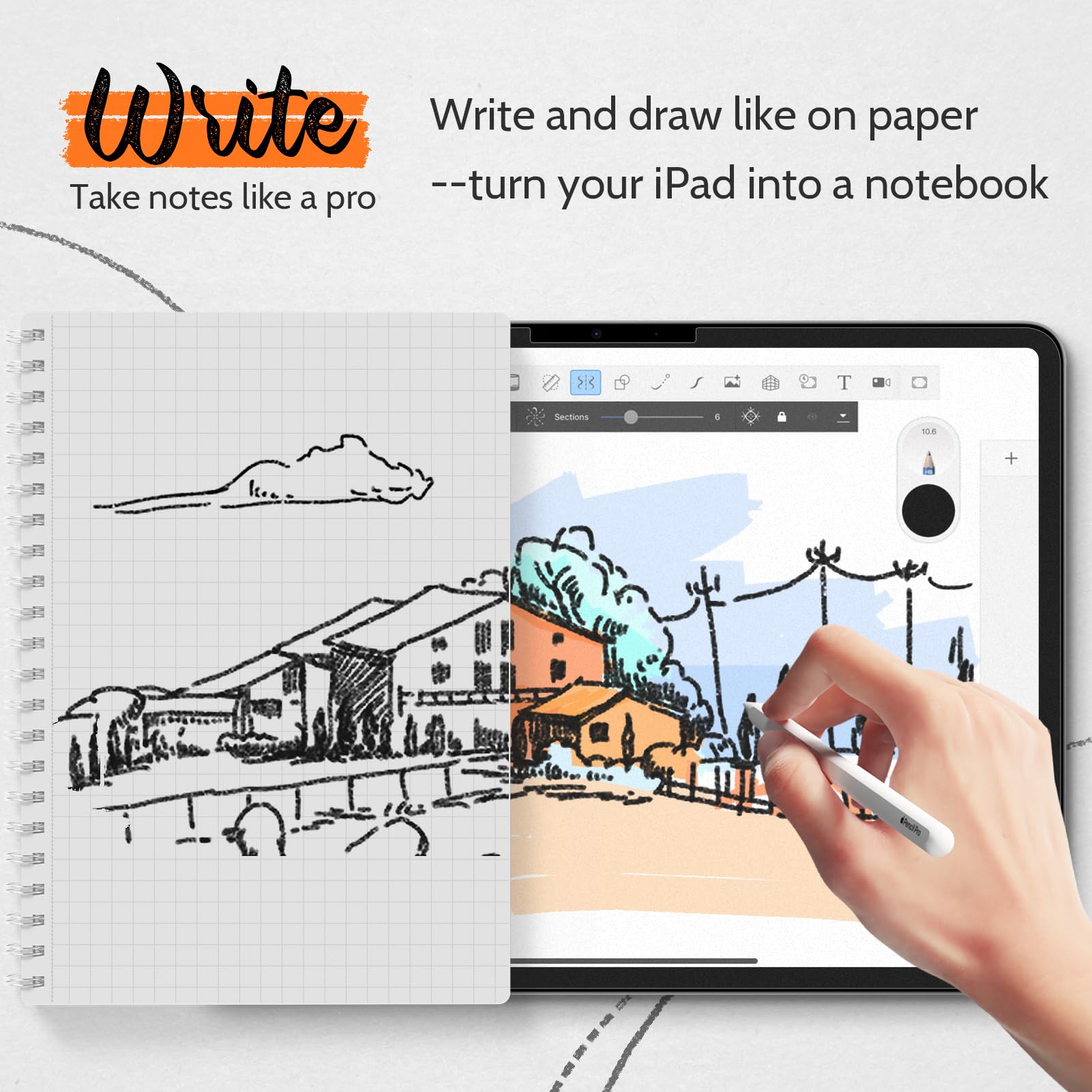 [2 Pack] Anti-Glare Paper Feel Screen Protector for iPad Air 5th Gen (2022) & iPad Air 4 (2020) 10.9 Inch - Also Compatible with iPad Pro 11 Inch (2018-2022) - Natural Writing & Drawing Experience - Perfect for Artists, Students & Office Work
