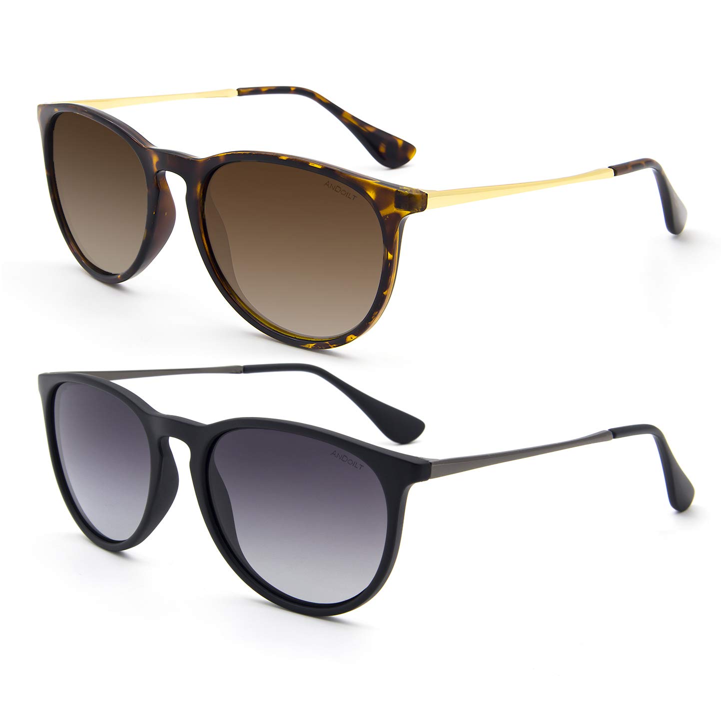 Vintage Polarized Sunglasses for Women & Men - UV400 Protection Retro Round Mirrored Lens - Perfect for Driving, Beach & Outdoor Activities