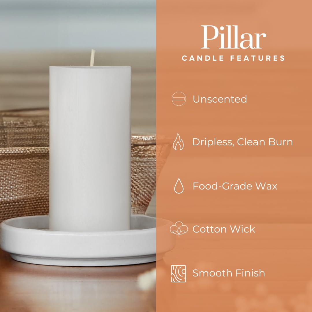 Simply Soson 10-Pack 2x4 Inch Unscented White Pillar Candles - Dripless, Smooth Texture for Wedding Centerpieces, Party Decor, Spa Relaxation & Romantic Dinner Ambiance - Perfect Home Decoration Candles