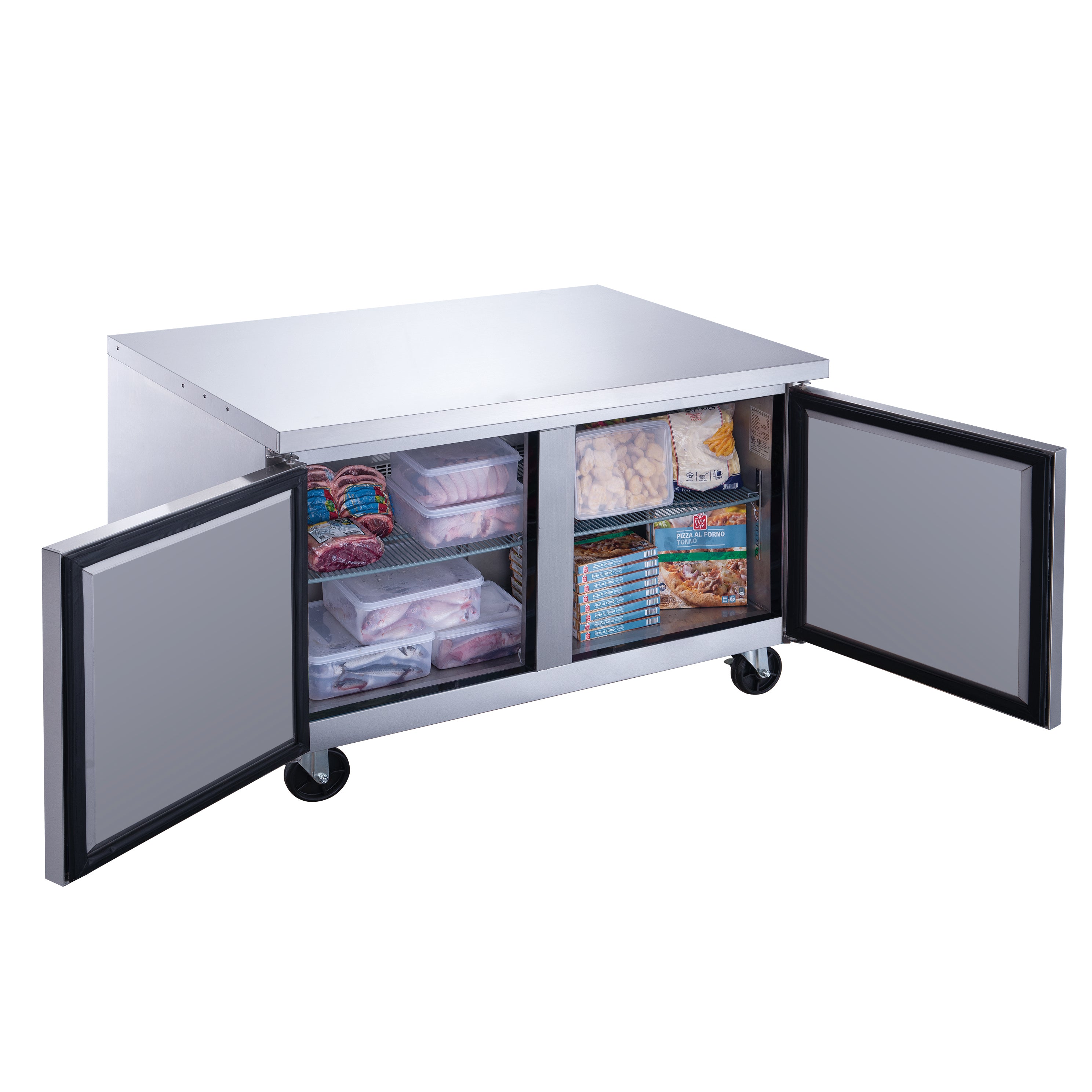 Dukers DUC60F 2 Door Undercounter Commercial Freezer - Stainless Steel, 60