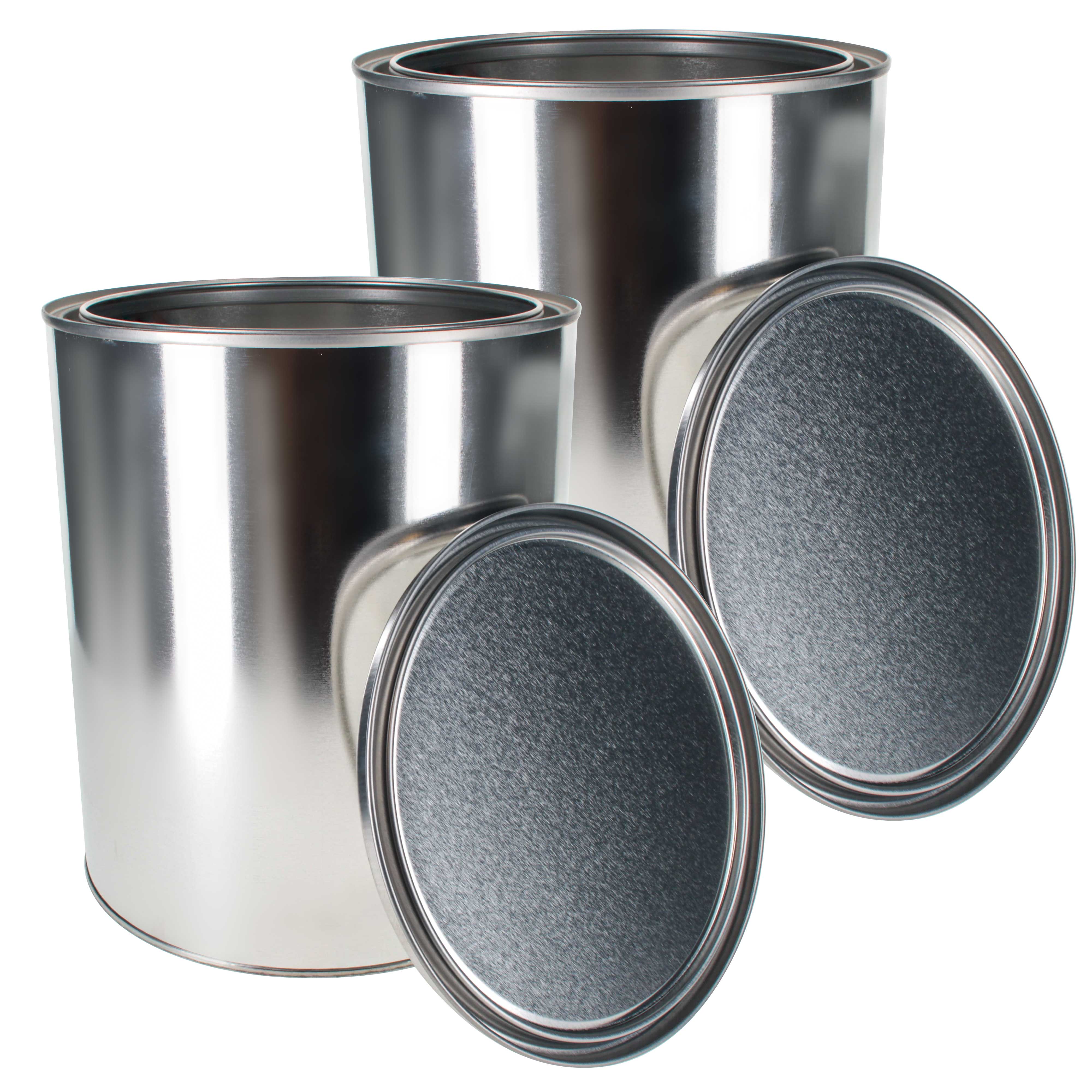 1 Gallon (128 fl oz) Empty Metal Paint Can with Triple Tight Seal Lid - Pack of 2 | Heavy Duty Steel Storage Container for Oil-Based Paint, Automotive Coatings & DIY Projects | Perfect for Storing Leftover Paint, Varnish, and Industrial Liquids