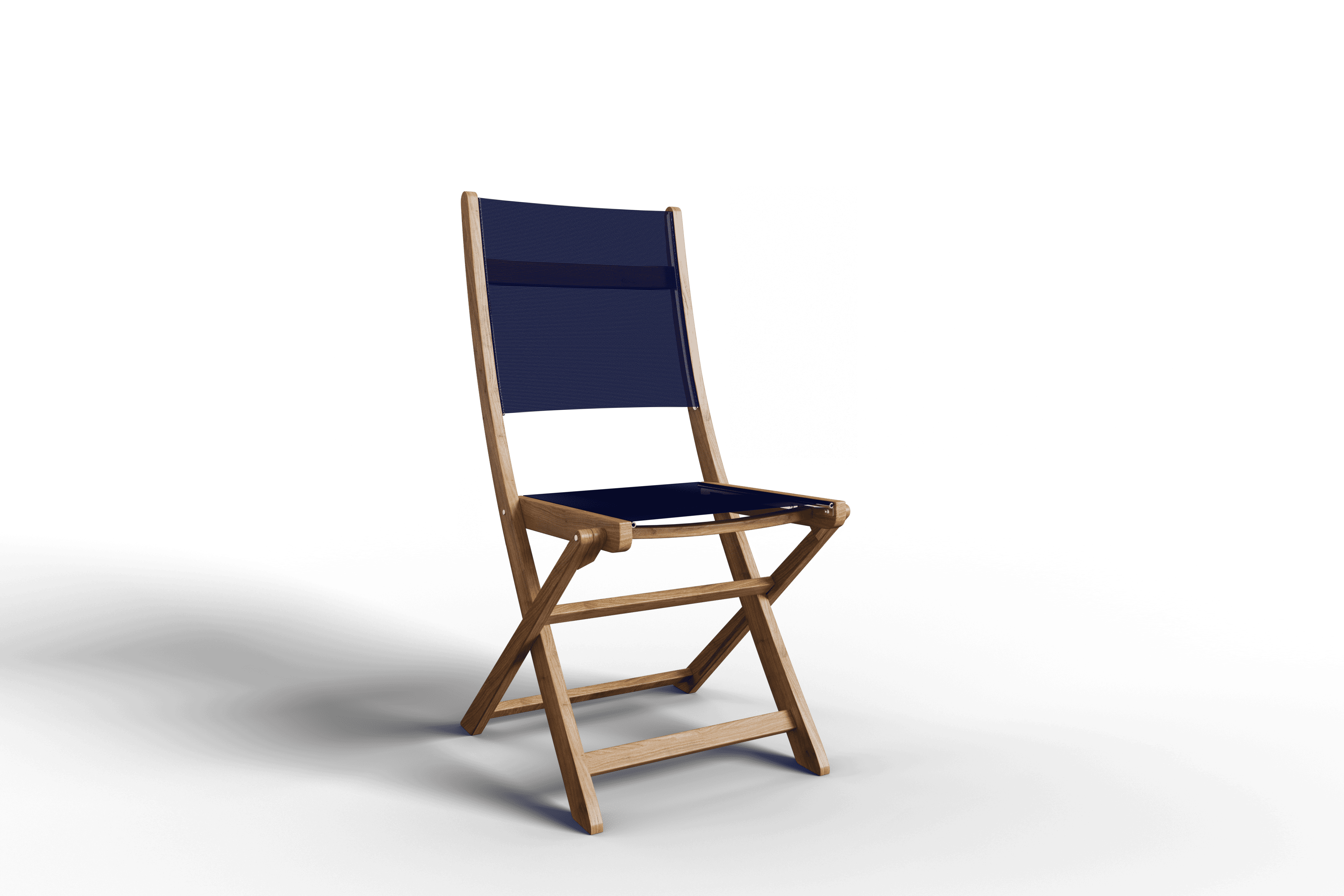 Lucas Teak Outdoor Folding Chair - Weather-Resistant Blue Patio Dining Chair for Garden, Poolside & Backyard BBQs | Durable Teakwood Furniture for Outdoor Entertaining