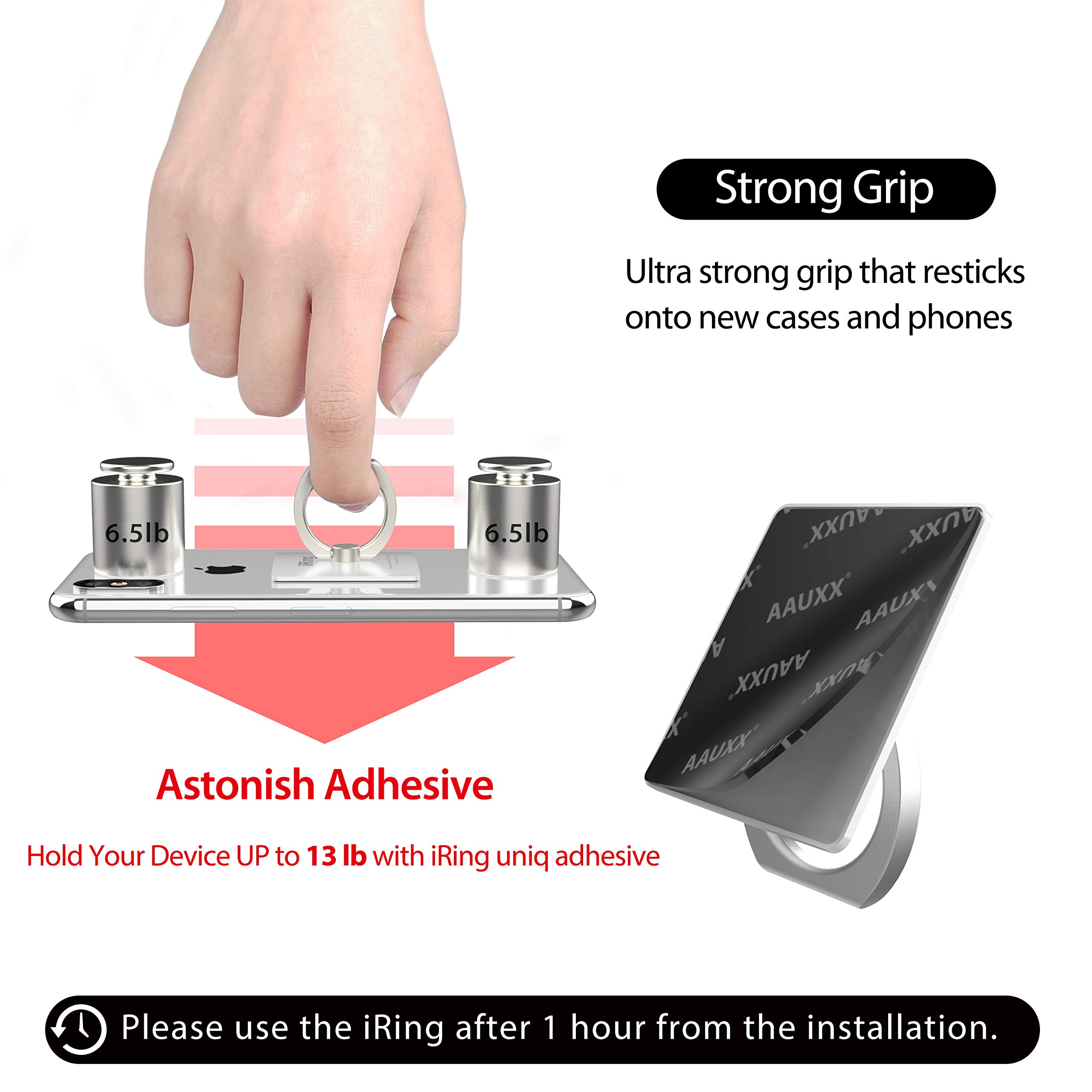 Original iRing Phone Grip Stand - Korean Made Phone Ring Holder for iPhone, Galaxy & Smartphones (Pearl White) - Perfect for Selfies, Video Calls & Secure One-Hand Use