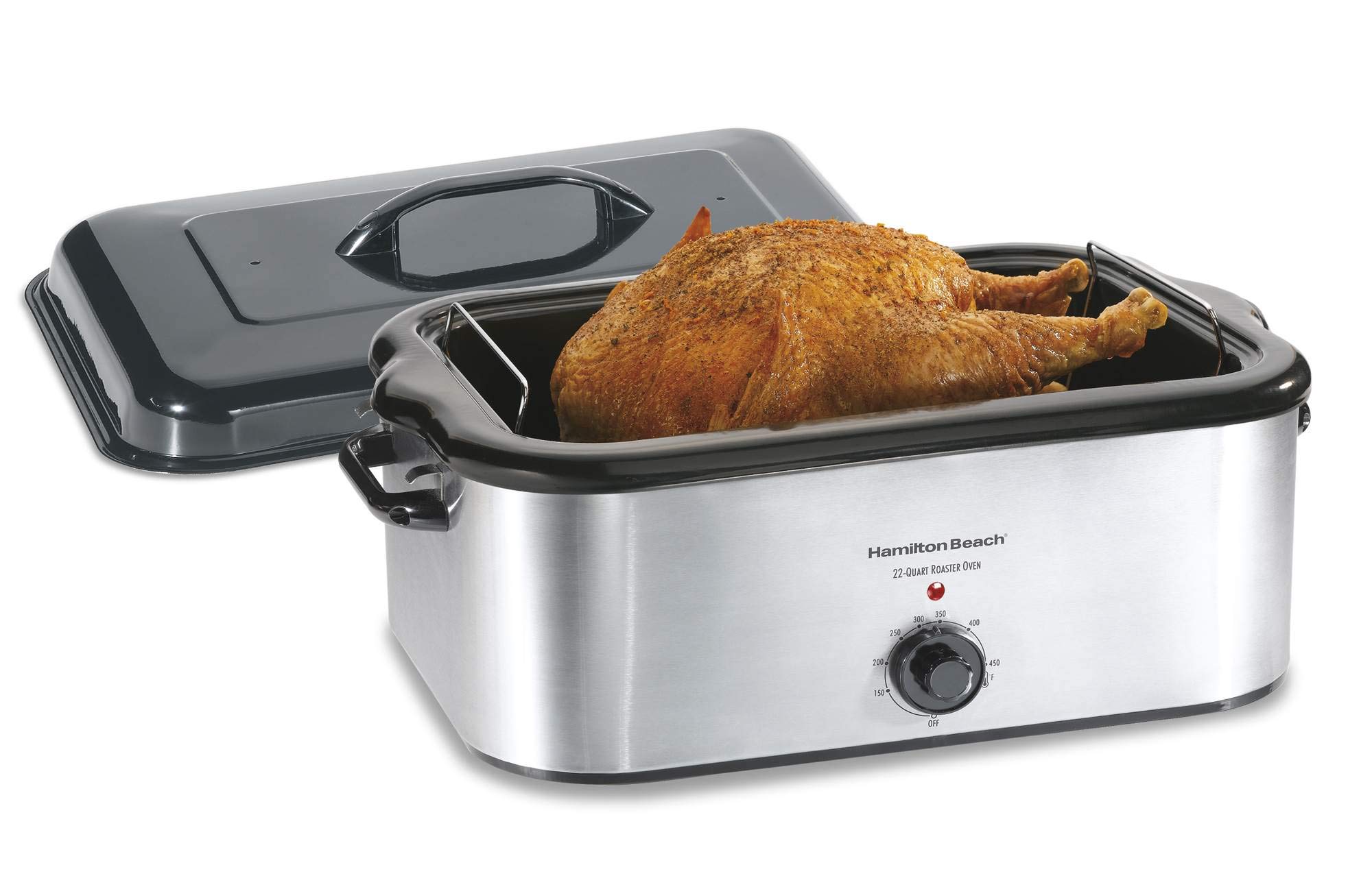Hamilton Beach 32229 22-Quart Stainless Steel Roaster Oven - Perfect for Holiday Turkey, Large Family Dinners & Catering Events