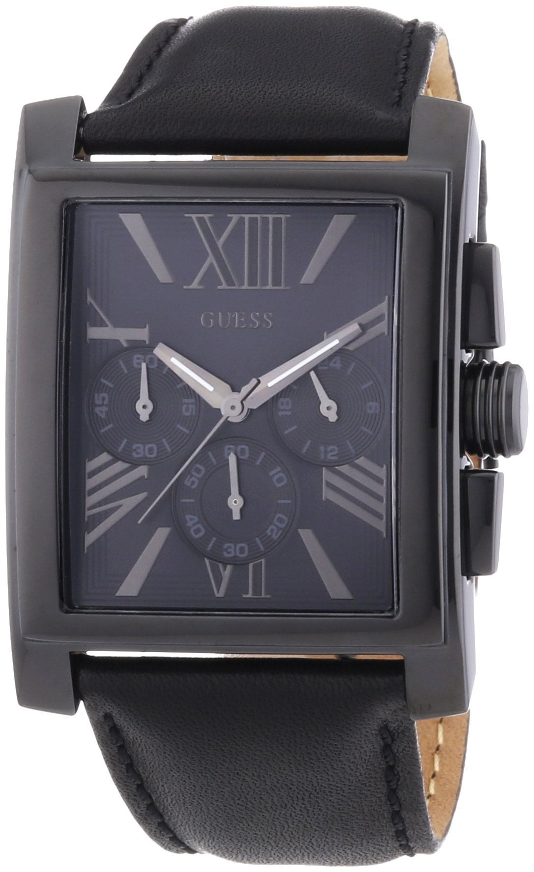 Guess W0010G2 Men's Black Stainless Steel Dress Watch - Elegant Timepiece for Business, Formal Events & Everyday Wear