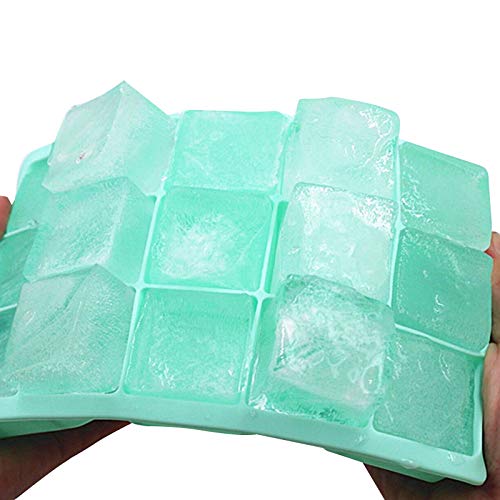 Mayata 2PCS Silicone Ice Cube Trays - 15 Cavity DIY Ice Maker Molds for Ice, Candy, Cake, Pudding, Chocolate & Whiskey - Perfect for Cocktails, Baking & Party Decorations