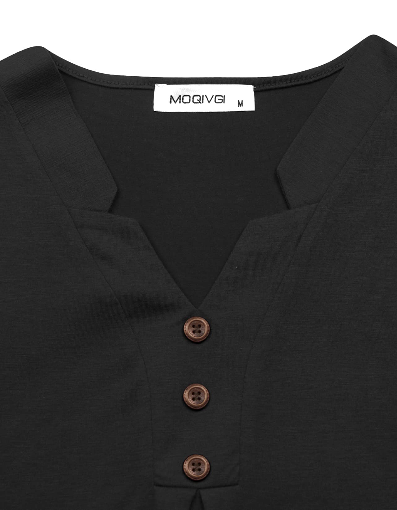 MOQIVGI Women's Short Sleeve V-Neck Tops - Trendy Casual Blouse for Summer, Work, Date & Everyday Wear