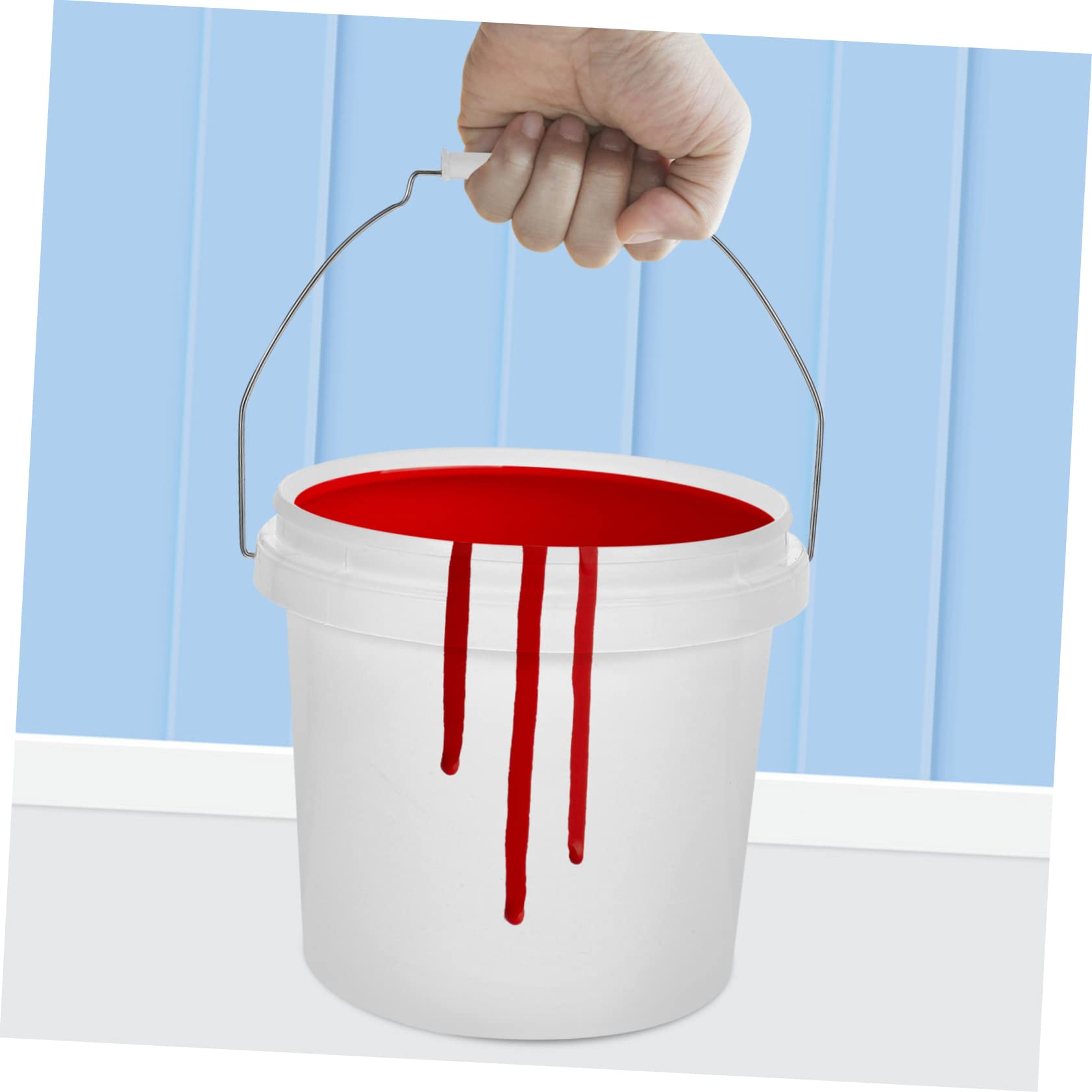 Housoutil 1.5L Plastic Bucket with Lid - Durable Industrial Pail for Cleaning, Paint, Pigment Storage - Multi-Purpose Container for Home, Workshop & Outdoor Use
