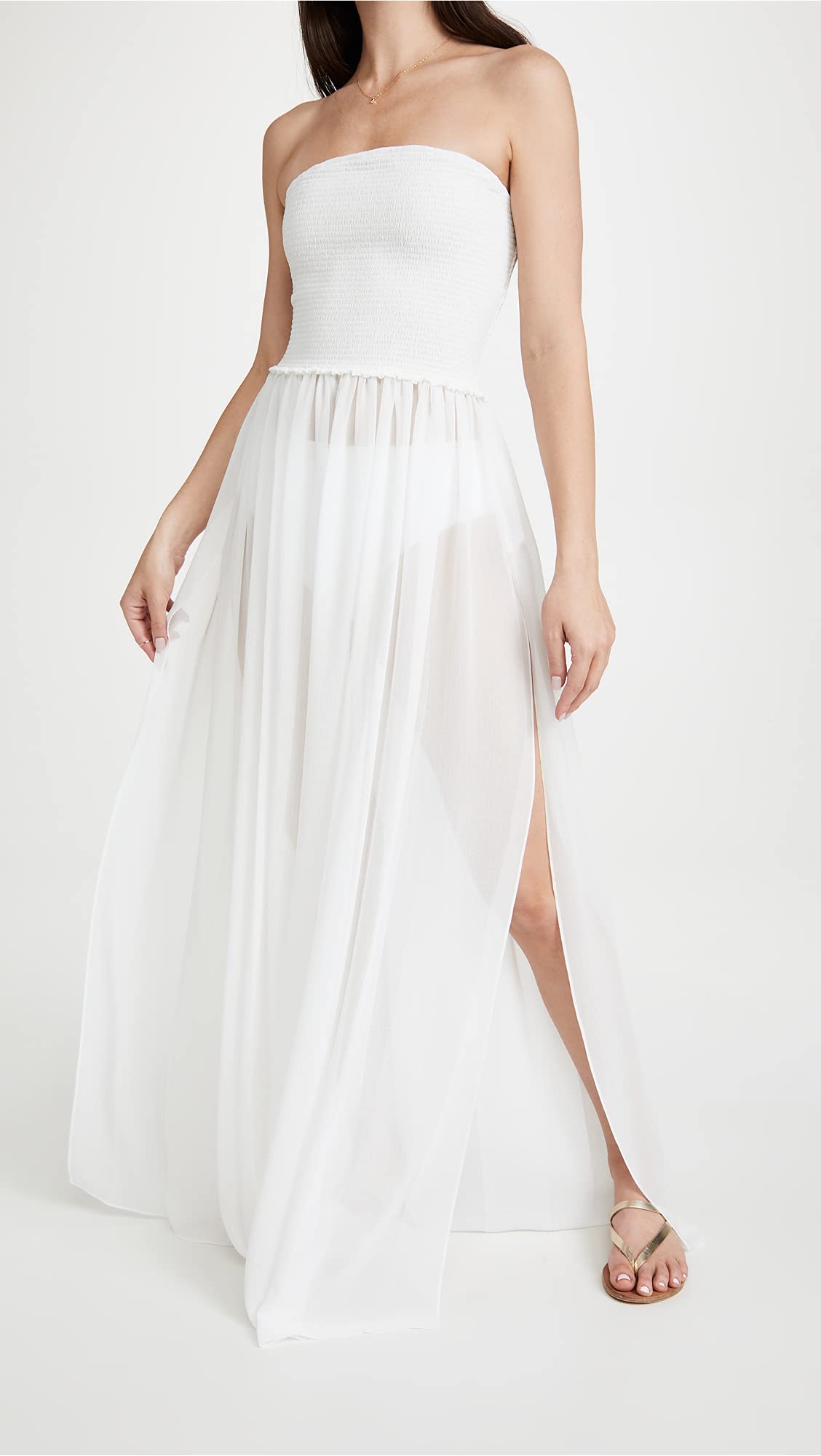 Ramy Brook Women's Calista Smocked Maxi Dress - Flowy Summer Beach Dress for Vacations, Weddings & Date Nights
