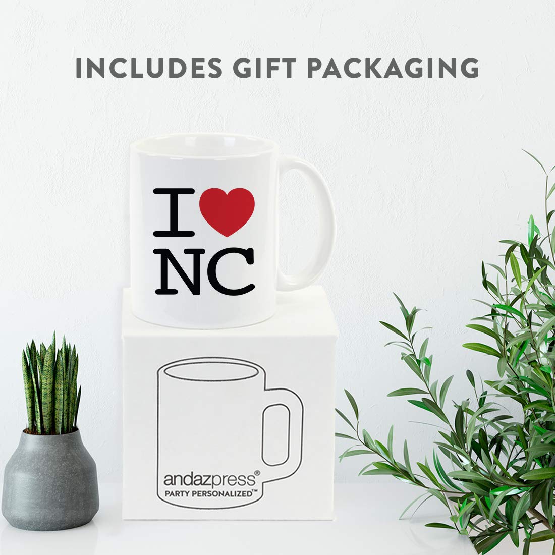 Andaz Press I Heart US State Coffee Mug Collection - 50 States Ceramic Mugs for Coffee & Tea - Perfect for Home, Office, Gift Giving & Collectors (Choose Your State)