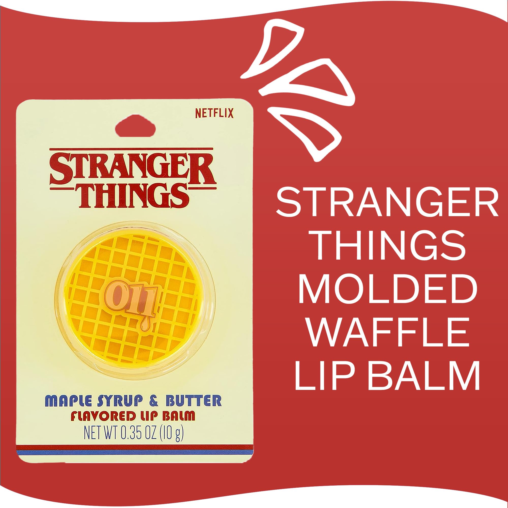 Stranger Things Waffle Lip Balm - Maple Syrup & Butter Flavored Lip Moisturizer | Pop Culture Inspired Lip Care | Perfect for Halloween Costumes, TV Show Fans & 80s Nostalgia Lovers