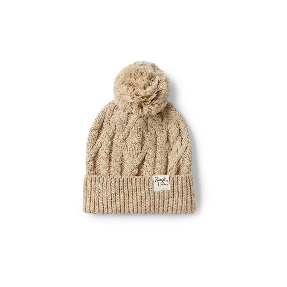 Snuggle Hunny Organic Knit Beanie - Soft Winter Hat for Women & Men in Hazelnut Brown | Cozy Cold Weather Accessory for Outdoor Activities