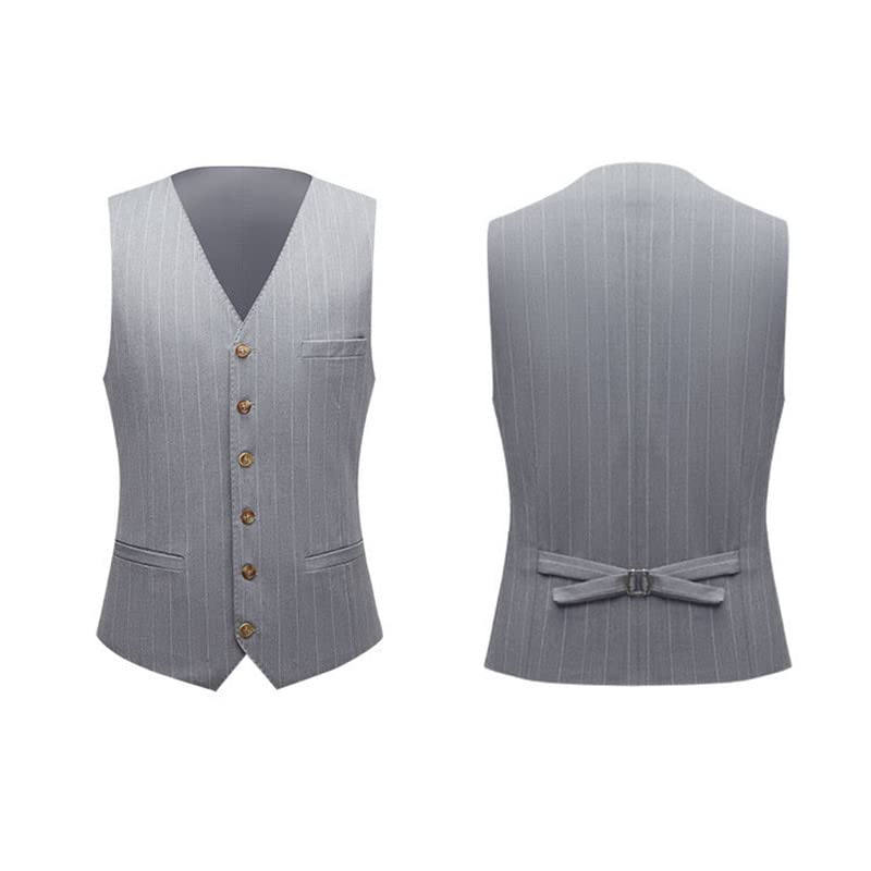 Men's Slim Fit 3-Piece Pinstripe Suit Set - Single Breasted Notch Lapel Blazer, Vest & Dress Pants | Formal Business Attire, Office Wear, Wedding & Special Occasions