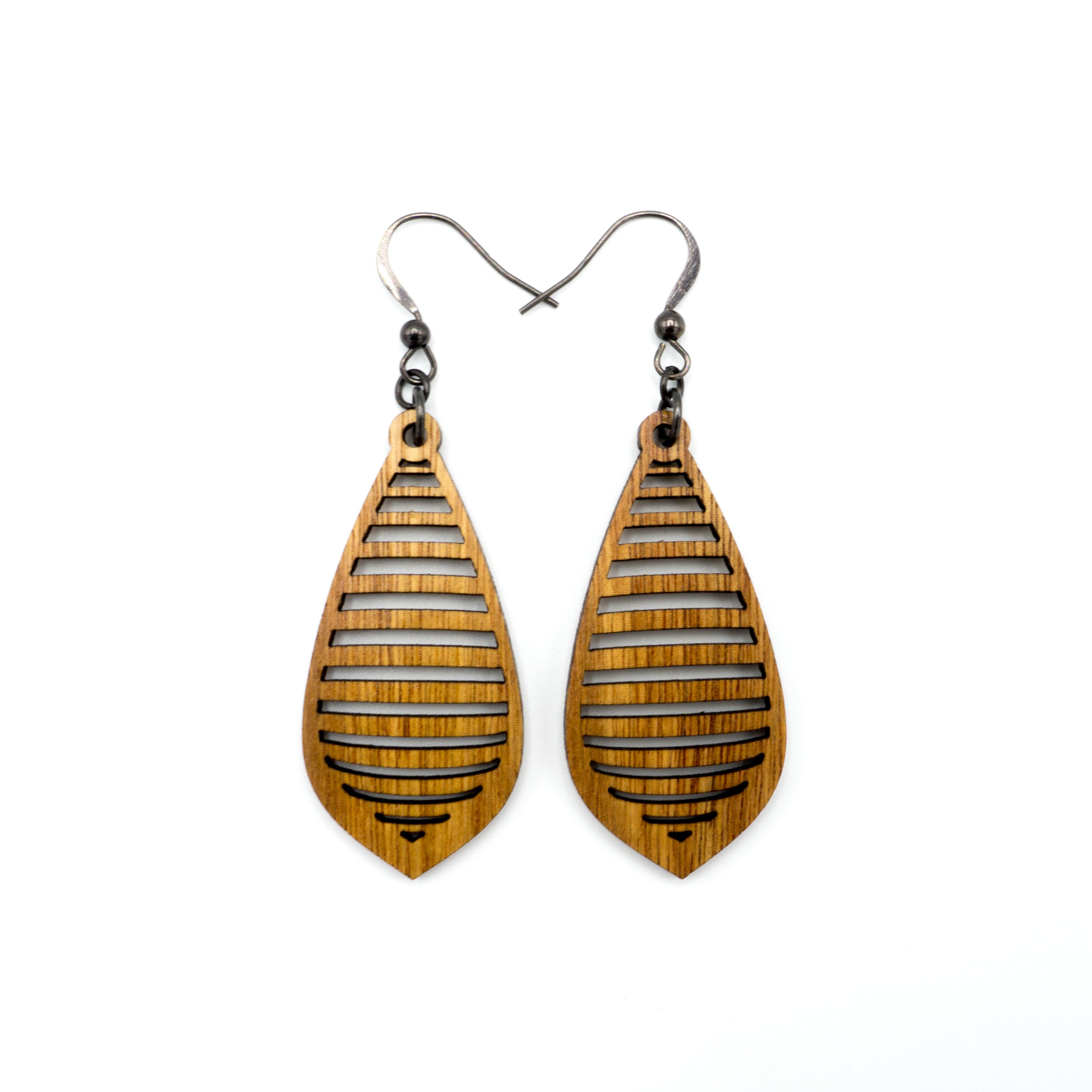 Gem Point 12 [S] Canarywood Wood Earrings - Handmade Boho Dangle Earrings for Women, Perfect for Casual Wear, Parties & Special Occasions