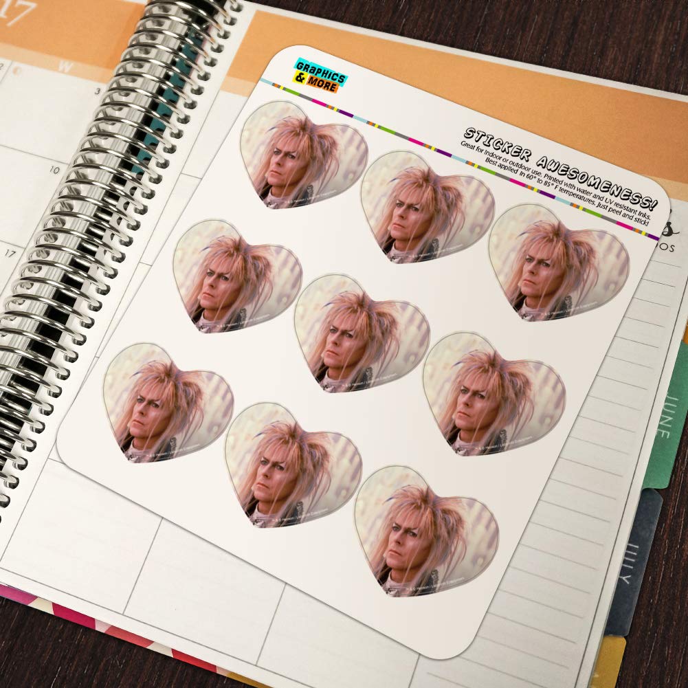 David Bowie as Jareth from Labyrinth Stickers - Heart Shaped Planner & Scrapbook Decals - DIY Craft Supplies for Journals, Calendars, Bullet Journals (Set of 50) - Perfect for Bowie Fans, Movie Lovers & Stationery Enthusiasts