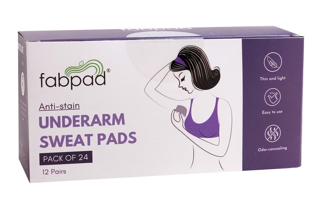 FabPad Disposable Underarm Sweat Pads for Men & Women - 24 Pack | Odor & Sweat Protection | Comfortable & Breathable | Perfect for Workouts, Business Attire & Daily Use