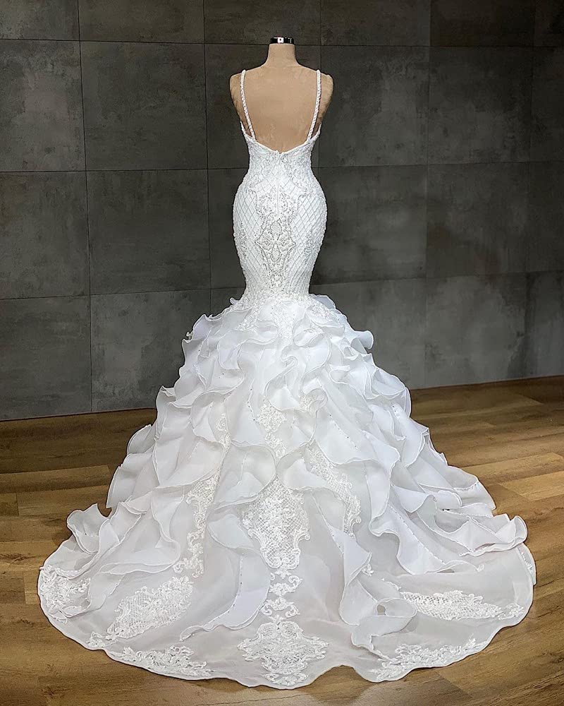 Sparkling V-Neck Sequin Mermaid Evening Gown - Elegant Organza Prom Dress for Pageant, Formal Ball & Shower Party - Long Sleeve Glamorous Ballgown for Special Occasions & Red Carpet Events