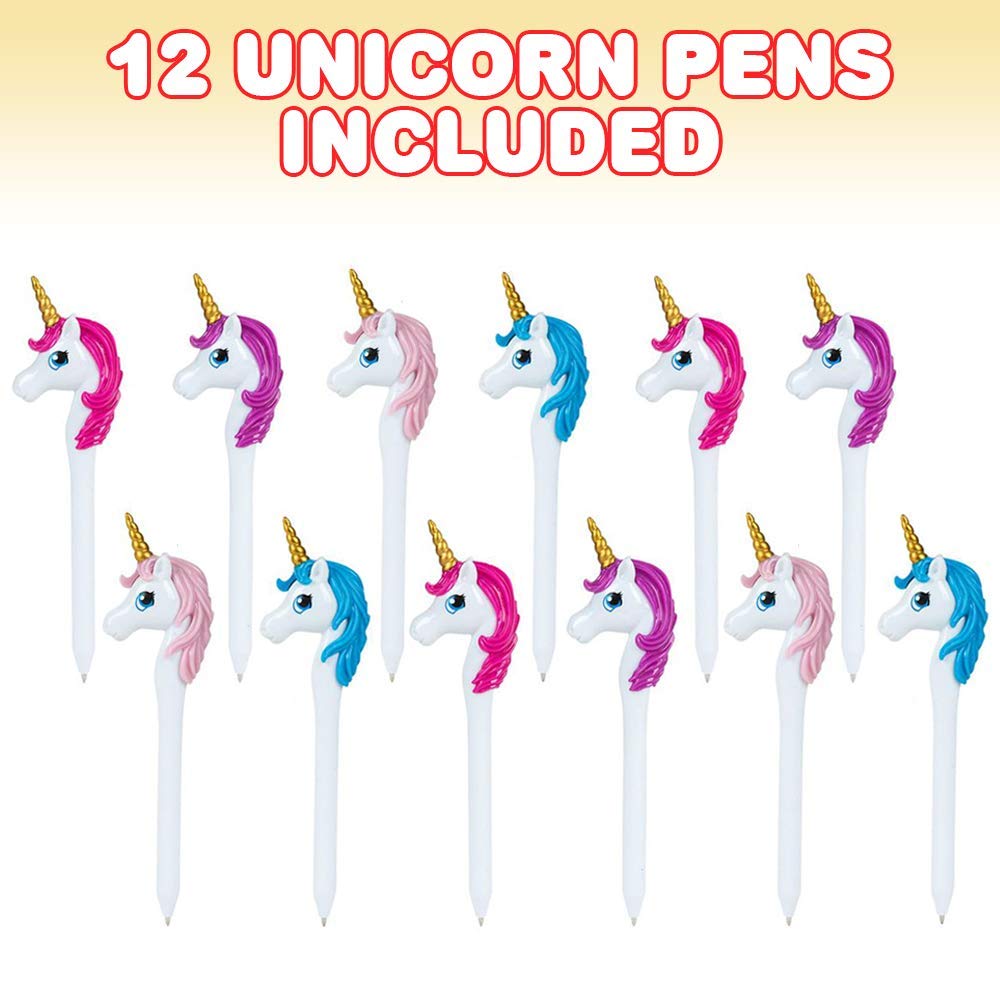 ArtCreativity 12-Pack Unicorn Pens for Kids - Fun School & Party Supplies