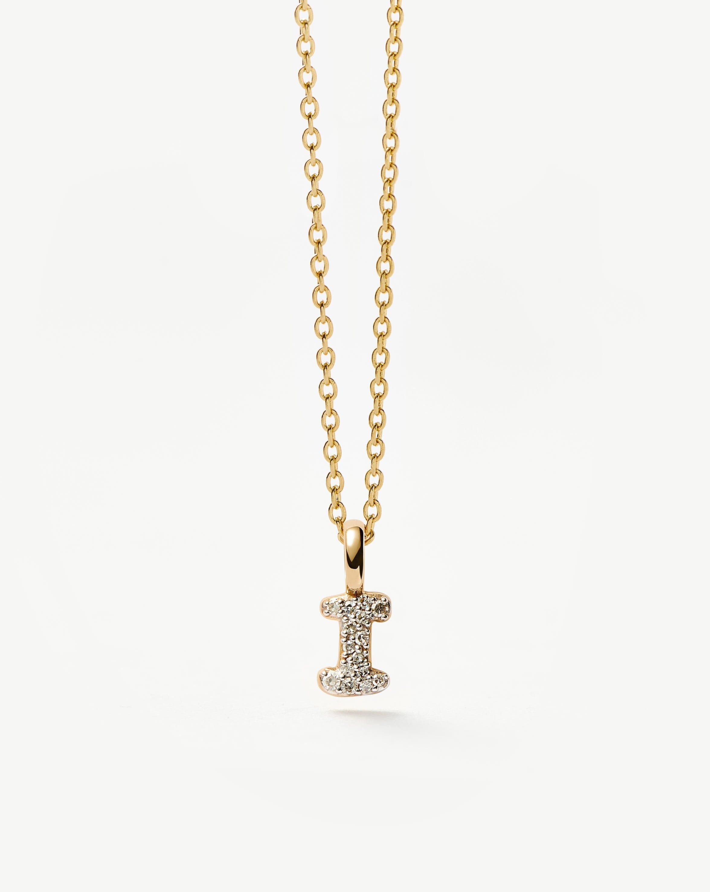 14K Solid Yellow Gold Plated Diamond Initial Mini Pendant Necklace for Women | Personalized A-Z Letter Jewelry Gift | Perfect for Birthdays, Anniversaries & Special Occasions