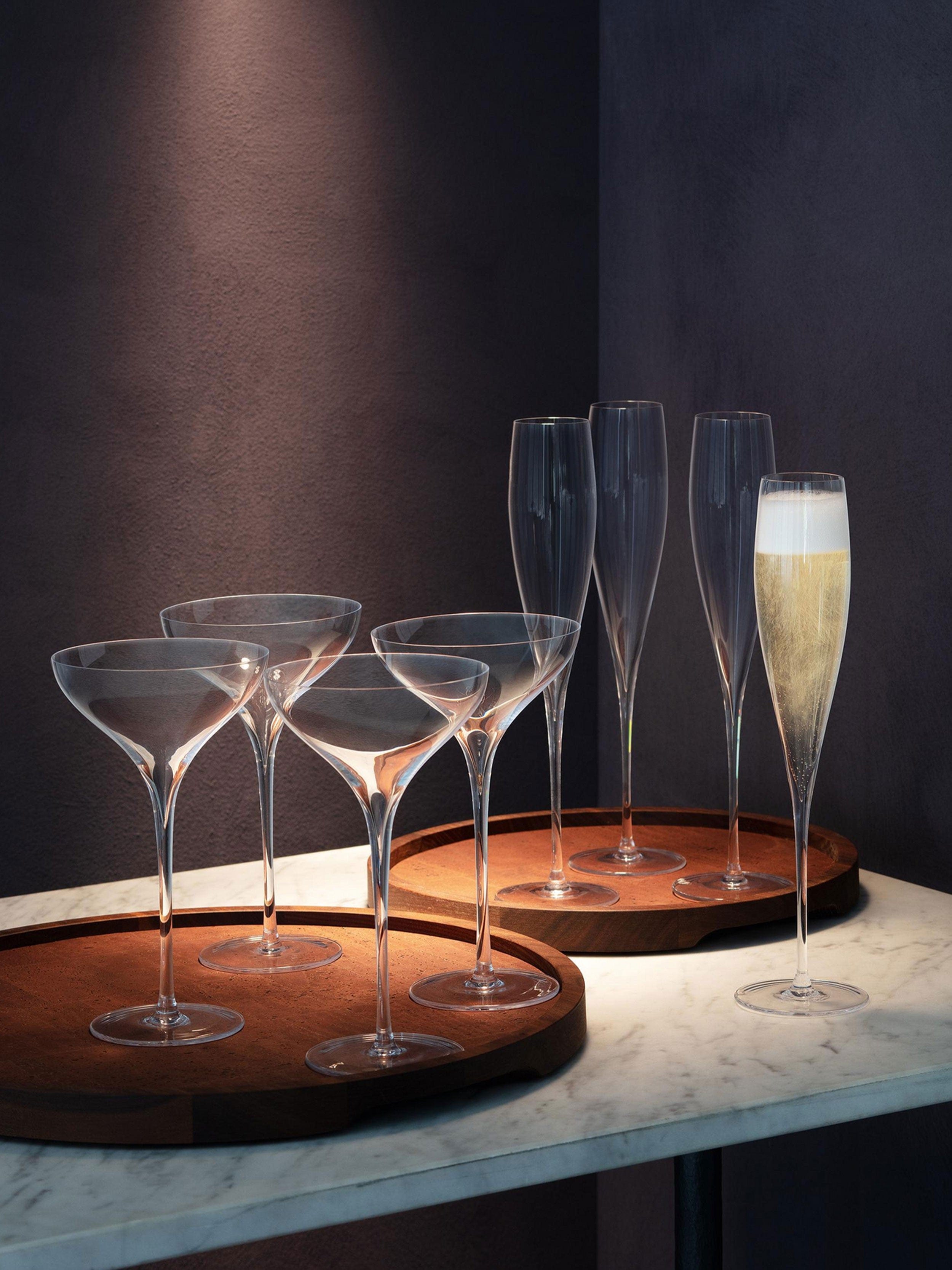 Premium Savoy Mouthblown Champagne Coupe Glasses Set of 2 - Elegant Vintage Flutes for Wedding Toasts, Cocktail Parties & Romantic Celebrations