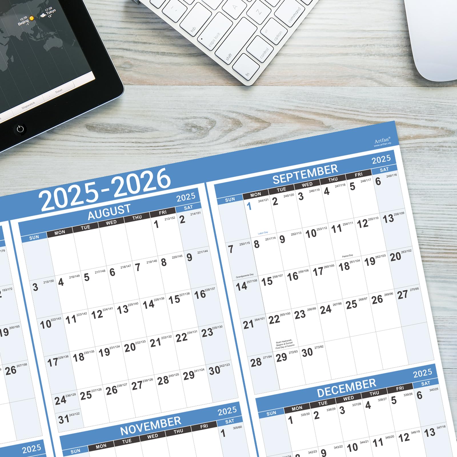 2025-2026 Large Wall Calendar with Julian Dates | July 2025 - June 2026 | 34.8