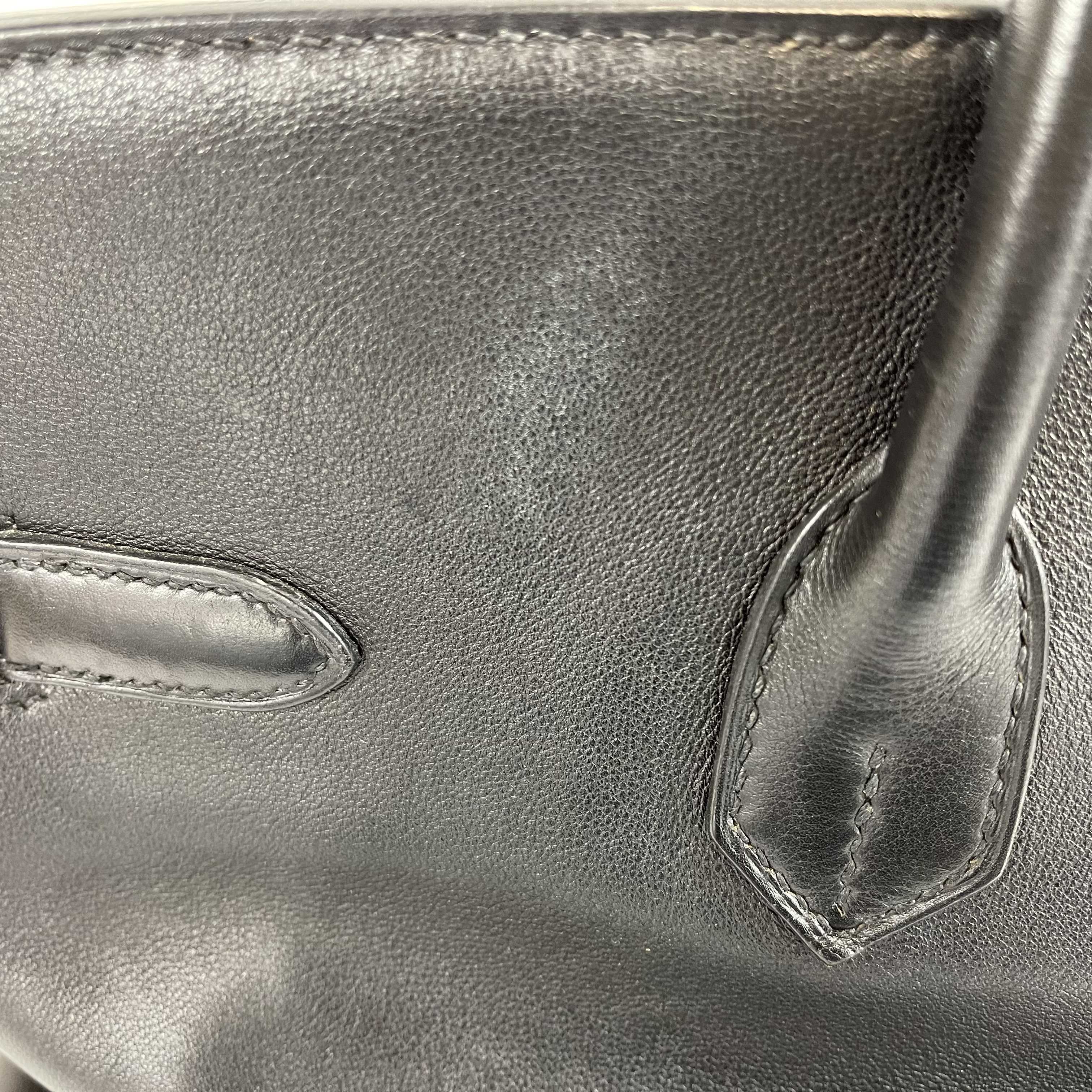 Authentic Hermes Birkin 35 Black Swift Leather Bag with Palladium Hardware | Luxury Handbag for Women | Perfect for Office, Travel & Special Occasions