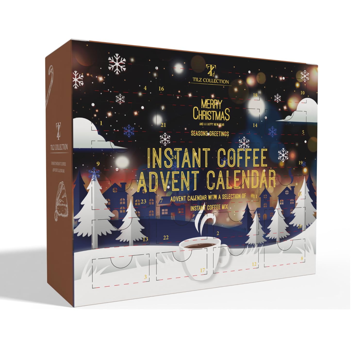 **24-Day Coffee Advent Calendar 2024 - Premium Instant Coffee Gift Set with 24 Unique Flavors for Men & Women - Perfect Christmas Gift for Coffee Lovers (Office, Home, Travel Use)**