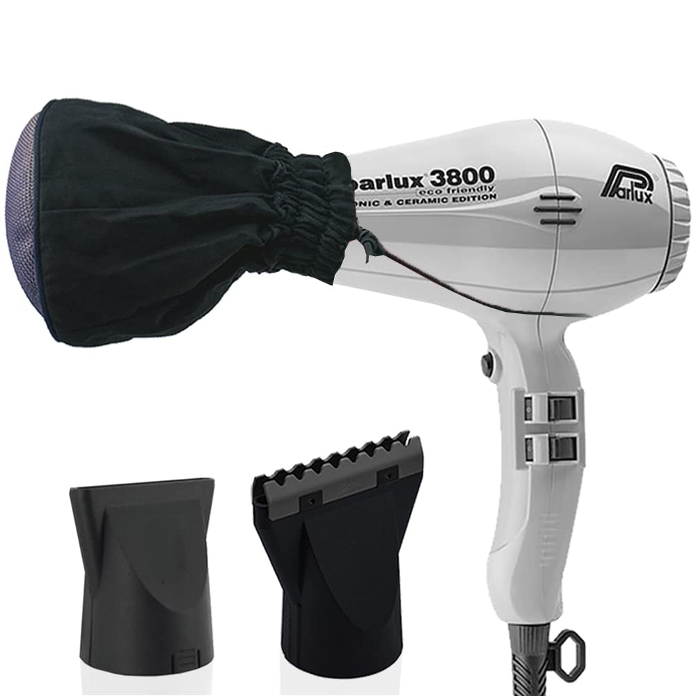 Parlux 3800 Eco Friendly Ionic Ceramic Hair Dryer with Metal Mesh Diffuser - Professional Salon Quality Blow Dryer for Frizz Control & Fast Drying - Perfect for Home Use, Travel & Styling Salon