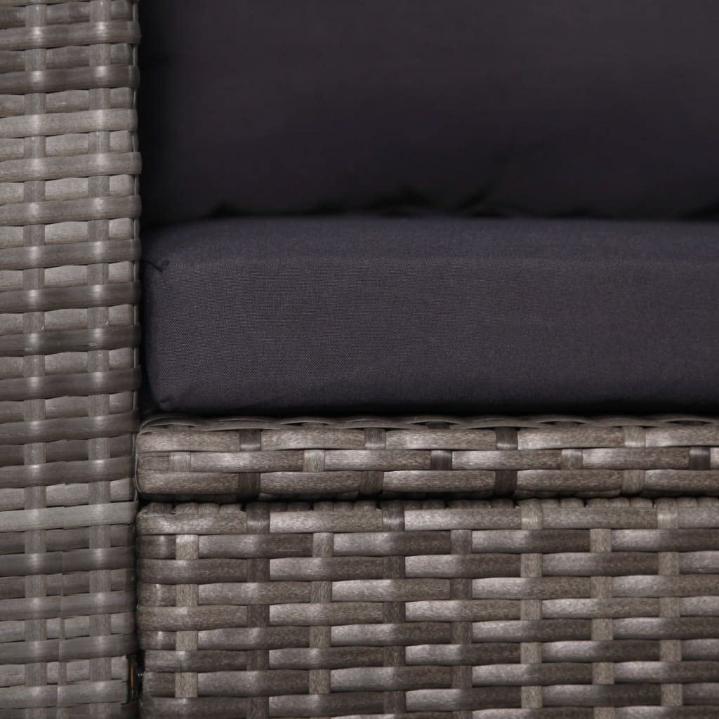 Premium Poly Rattan Outdoor Bistro Set with Cushions - Lightweight & Weather-Resistant Patio Furniture for Garden, Terrace, Balcony - Gray - Perfect for Relaxing, Entertaining Guests & Outdoor Dining