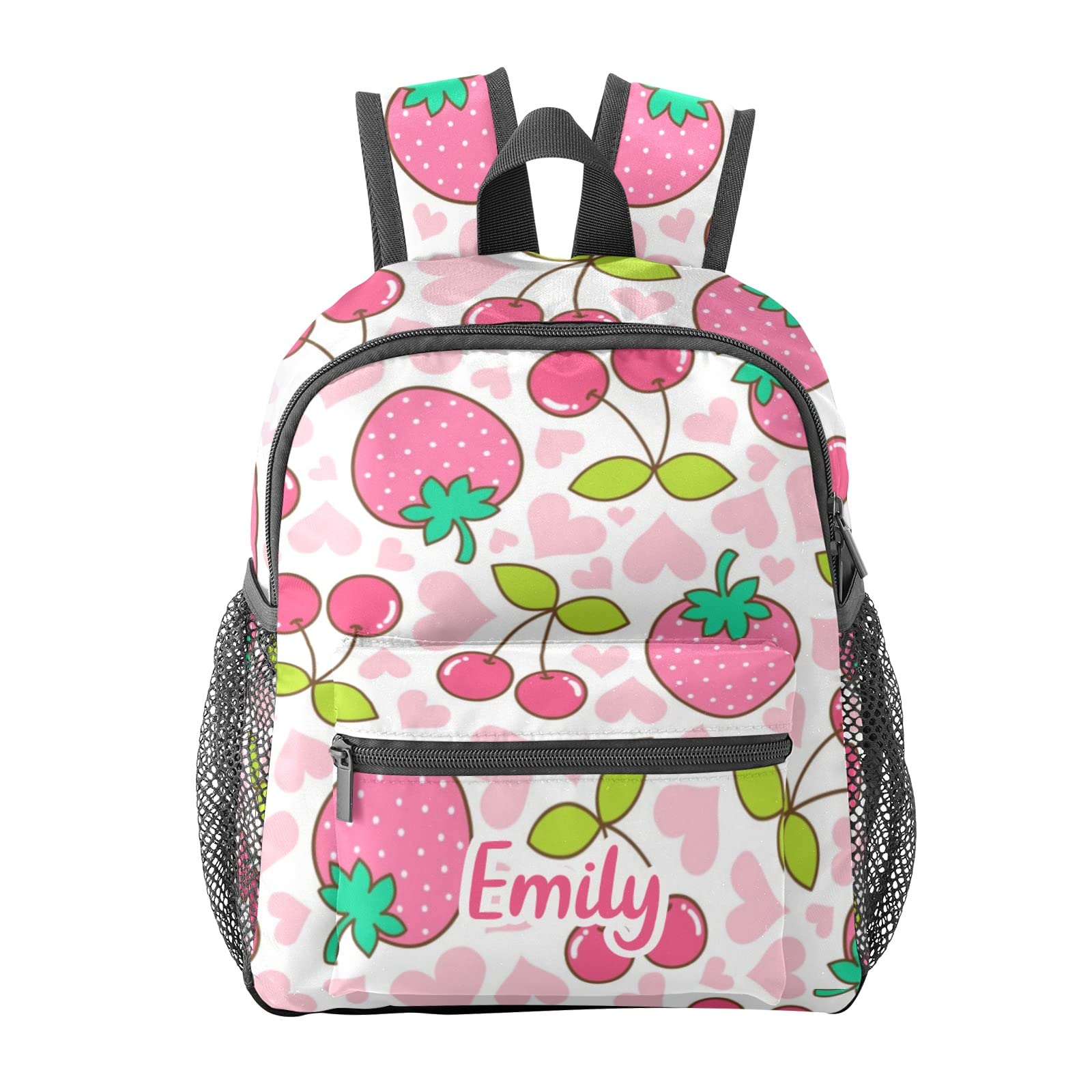Personalized Kids Backpack - Strawberry & Cherry Design for School & Travel