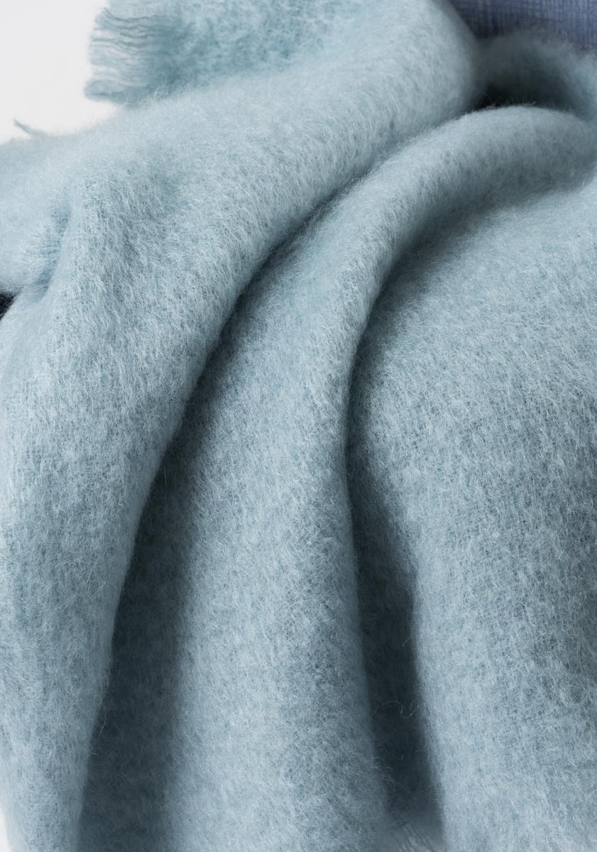 Luxury Glacier Blue Mohair Throw Blanket - Soft & Warm Knit Chair Cover for Living Room, Bedroom, or Office - Perfect for Cozy Evenings & Home Decor