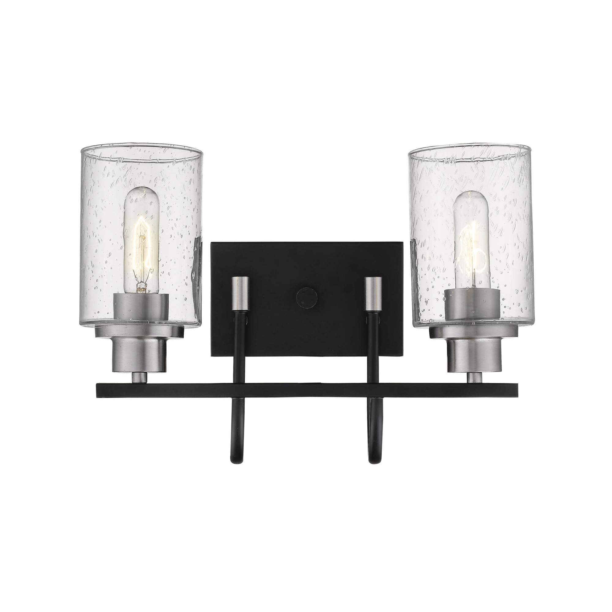 Millennium 3512-MB/BN Modern Two Light Bathroom Vanity Light Fixture in Black - Perfect for Bathroom Mirror Lighting and Vanity Makeup Area