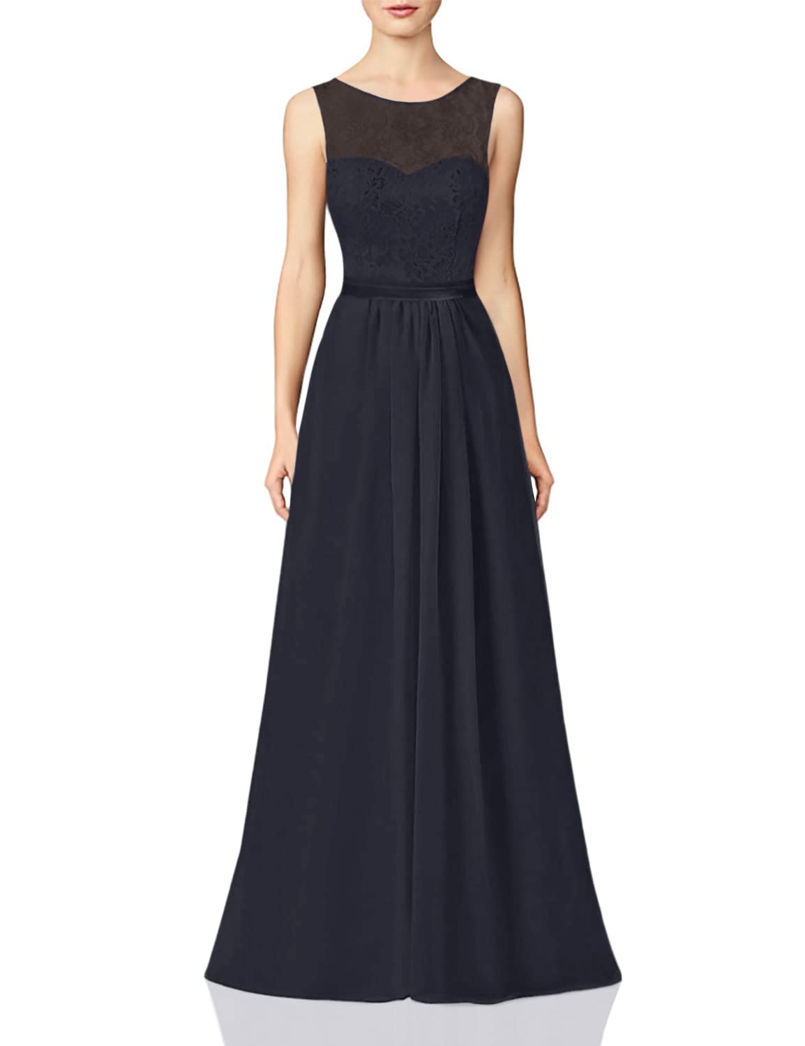 Elegant Long Lace Bridesmaid Dresses - A-Line Chiffon Formal Evening Gowns for Prom, Weddings & Special Occasions