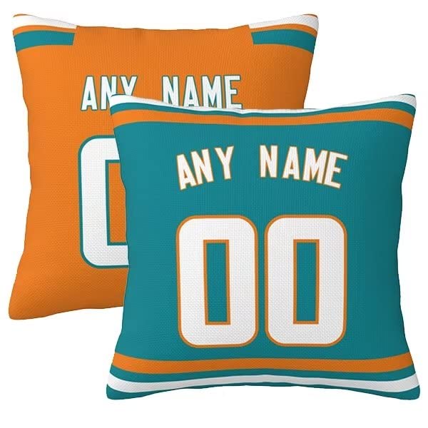 Custom Football Pillow Cases (2-Pack) - Personalized with Any Name & Number - 18x18 Inches - Perfect Gift for Football Fans - Great for Game Day Decor, Bedroom & Dorm Room