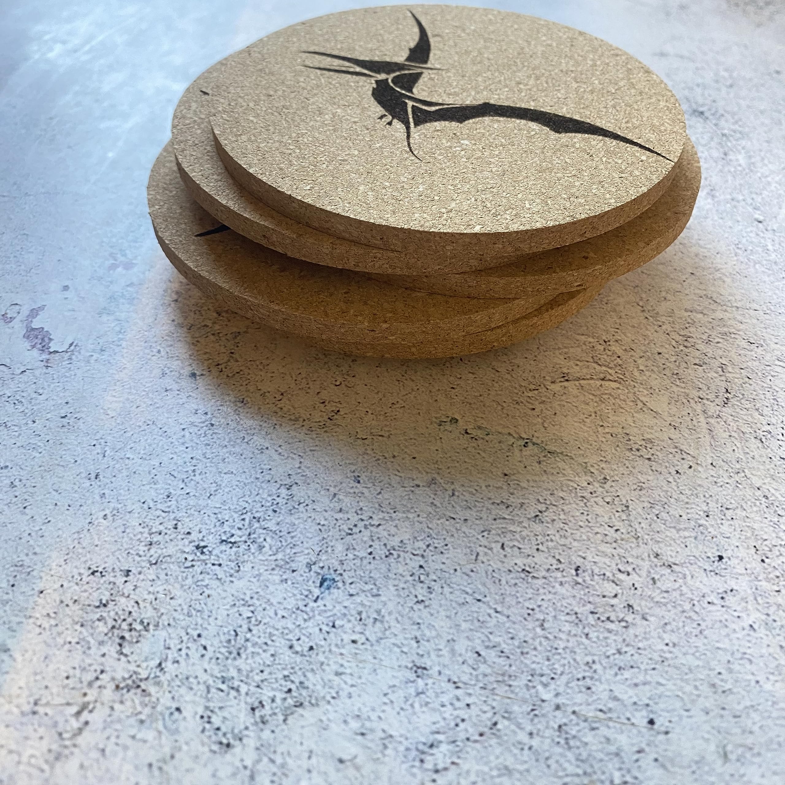 Dinosaur Themed Cork Coasters Set of 6 - Absorbent & Durable Drink Coasters for Home, Office, or Party Use