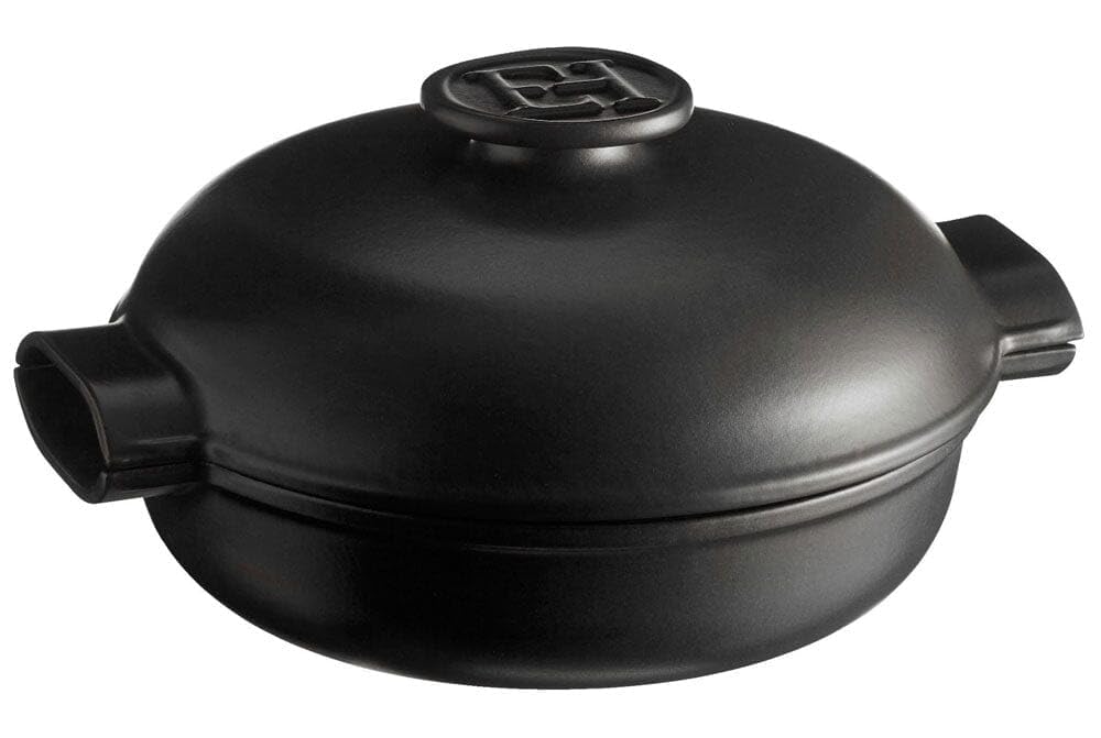 Emile Henry Delight Ceramic 2.5 Quart Braiser in Slate - Premium French Oven for Roasting, Baking & Serving - Perfect for Family Dinners & Entertaining Guests